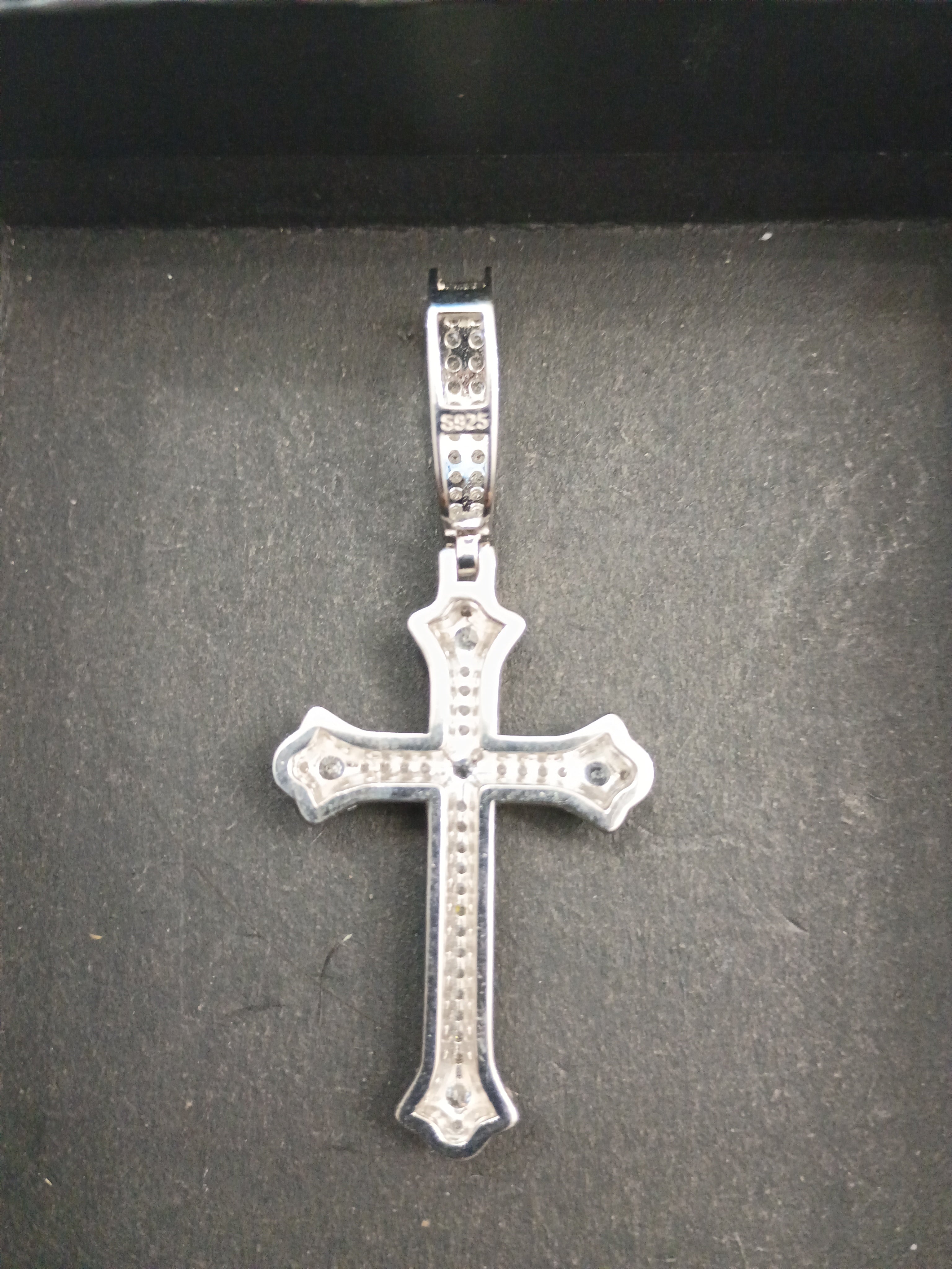 Pendant cross 925 silver cc stones